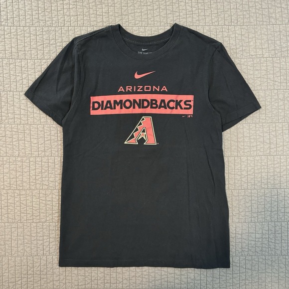 Nike T Shirt Men's Small Black‎ Arizona Diamondbacks Center Swoosh MLB Baseball - Picture 1 of 9
